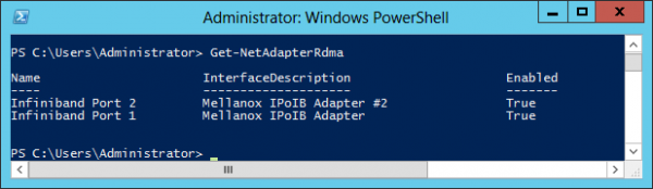Get-NetAdapterRdma Results Get-NetAdapterRdma Results