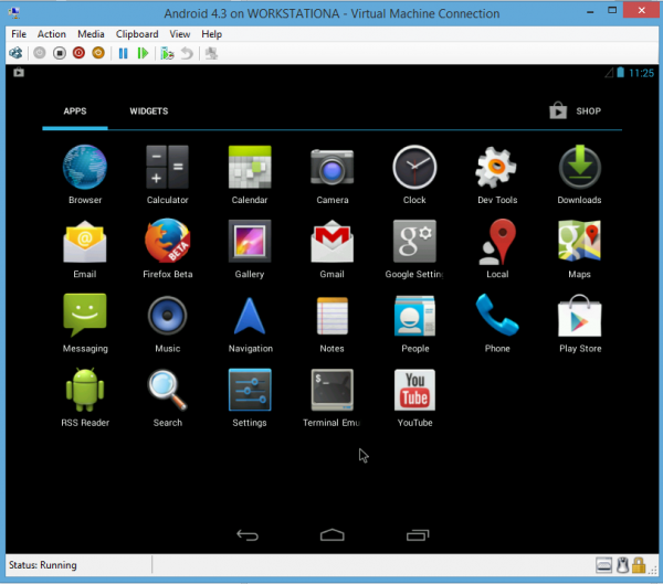 Android running on Hyper-V