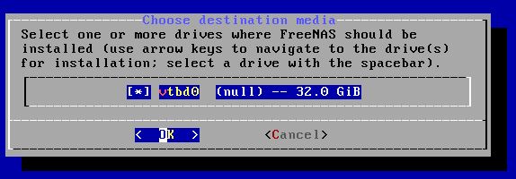 FreeNAS 11.2 U5 Installer 3 Select Boot Media